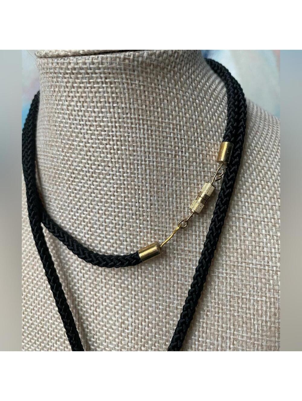 VTG Cloisonné Butterfly Floral Tassel Necklace Double Sided - Picture 4 of 6